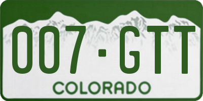 CO license plate 007GTT