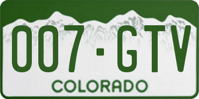 CO license plate 007GTV