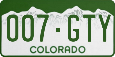CO license plate 007GTY