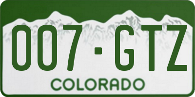 CO license plate 007GTZ