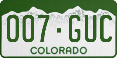 CO license plate 007GUC