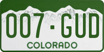 CO license plate 007GUD