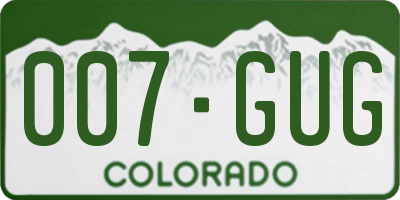 CO license plate 007GUG