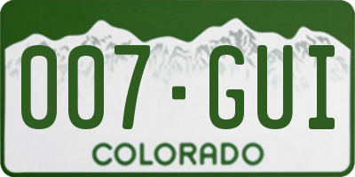 CO license plate 007GUI