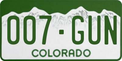 CO license plate 007GUN
