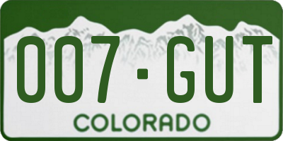 CO license plate 007GUT