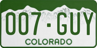 CO license plate 007GUY