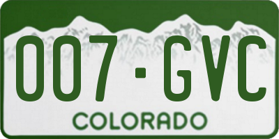 CO license plate 007GVC