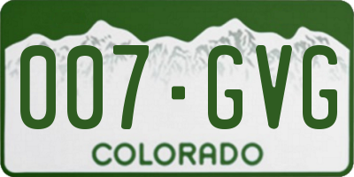 CO license plate 007GVG