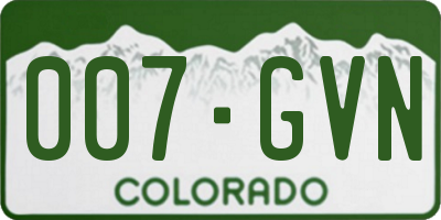 CO license plate 007GVN