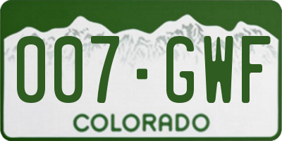 CO license plate 007GWF