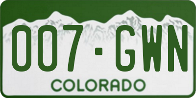 CO license plate 007GWN