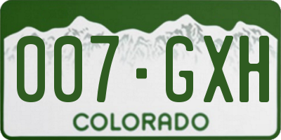 CO license plate 007GXH