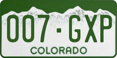 CO license plate 007GXP