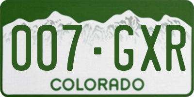 CO license plate 007GXR