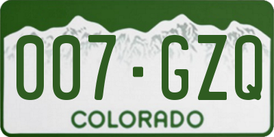 CO license plate 007GZQ