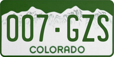 CO license plate 007GZS