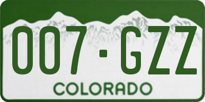 CO license plate 007GZZ