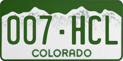 CO license plate 007HCL