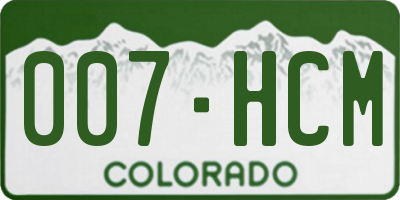 CO license plate 007HCM