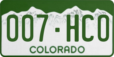 CO license plate 007HCO