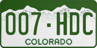 CO license plate 007HDC
