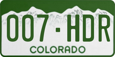 CO license plate 007HDR