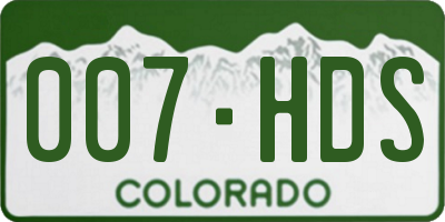 CO license plate 007HDS