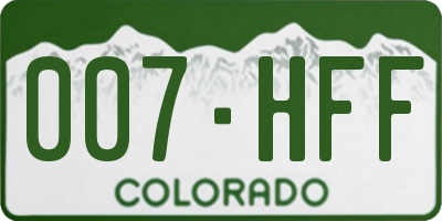CO license plate 007HFF