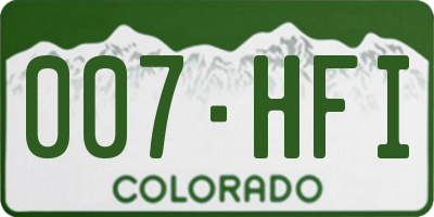 CO license plate 007HFI