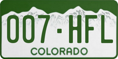 CO license plate 007HFL