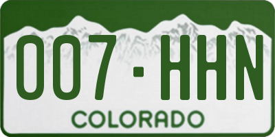 CO license plate 007HHN