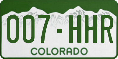 CO license plate 007HHR