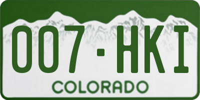 CO license plate 007HKI