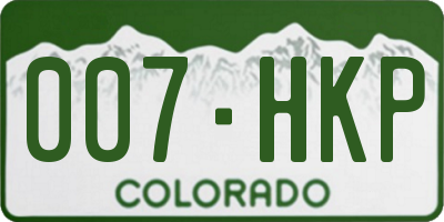 CO license plate 007HKP