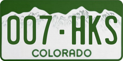CO license plate 007HKS