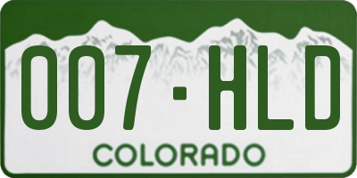 CO license plate 007HLD