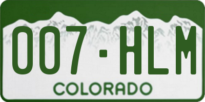 CO license plate 007HLM