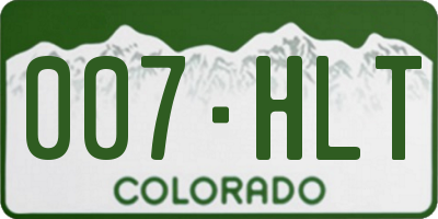 CO license plate 007HLT