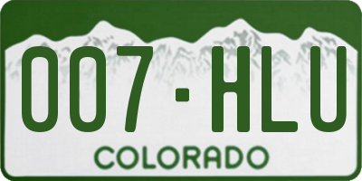 CO license plate 007HLU