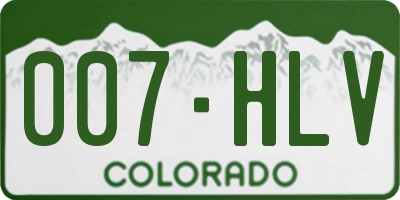 CO license plate 007HLV