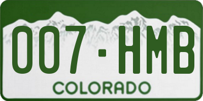 CO license plate 007HMB