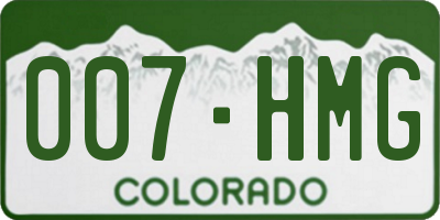 CO license plate 007HMG