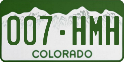 CO license plate 007HMH