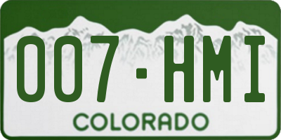 CO license plate 007HMI