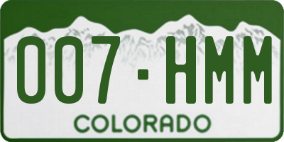 CO license plate 007HMM