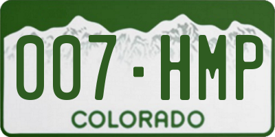 CO license plate 007HMP