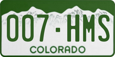 CO license plate 007HMS