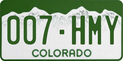 CO license plate 007HMY