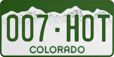 CO license plate 007HOT